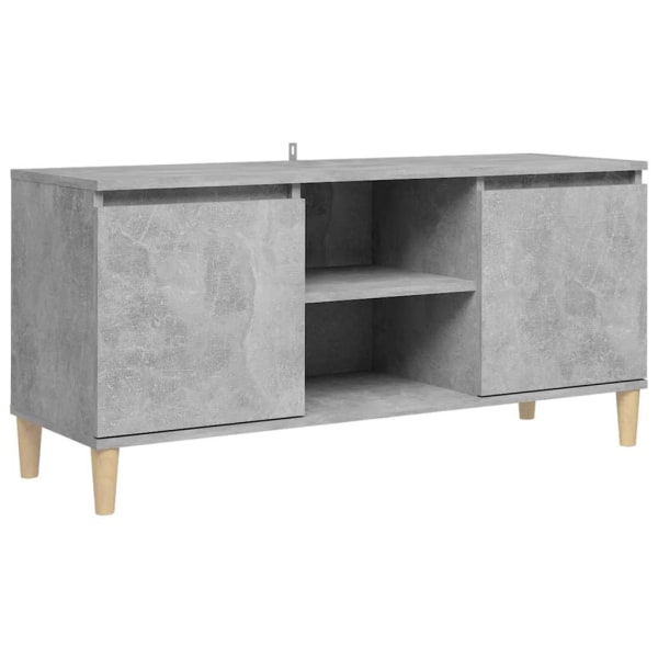 vidaXL TV-bänk med massiva ben betonggrå 103,5x35x50 cm grå