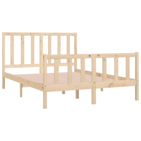 vidaXL Sängram massivt trä 120x190 cm Brun