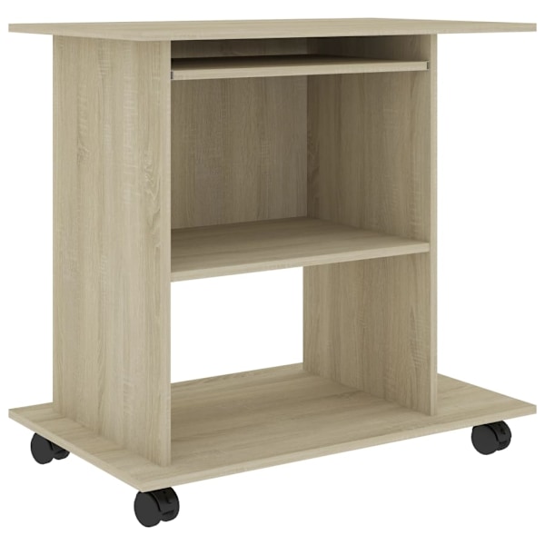 vidaXL Datorbord sonoma-ek 80x50x75 cm konstruerat trä Brun