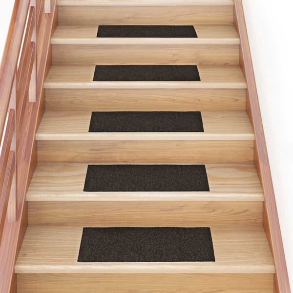 vidaXL Trappmattor självhäftande 15 st 60x25 cm mörkbruna rektangulära Brun