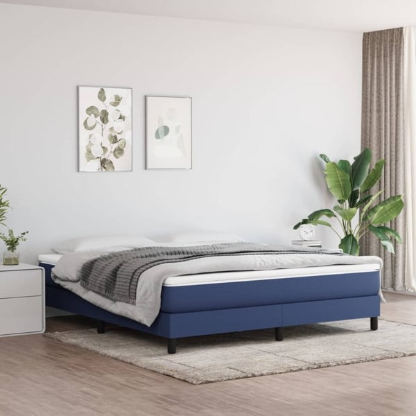 vidaXL Ramsäng med madrass blå 180x200 cm tyg Blå