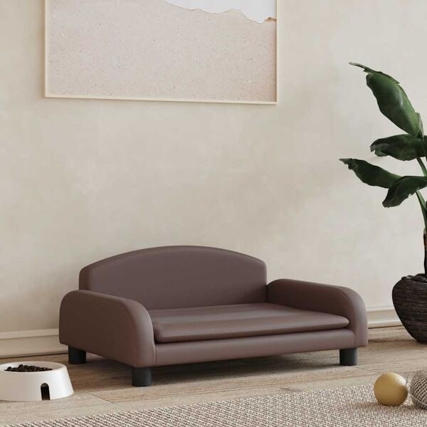 vidaXL Hundbädd brun 70x45x30 cm konstläder Brun
