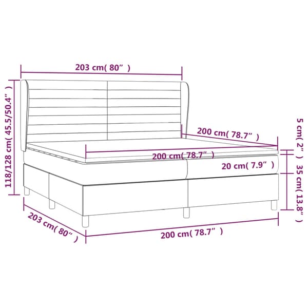 vidaXL Ramsäng med madrass ljusgrå 200x200 cm sammet Grå