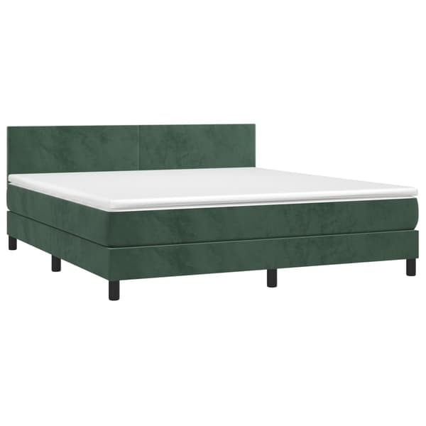 vidaXL Ramsäng med madrass mörkgrön 180x200 cm sammet Grön