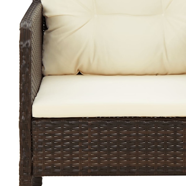 vidaXL Loungegrupp med dynor 5 delar brun konstrotting Brun