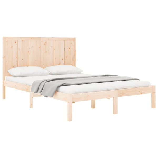 vidaXL Sängram massiv furu 120x200 cm Brun