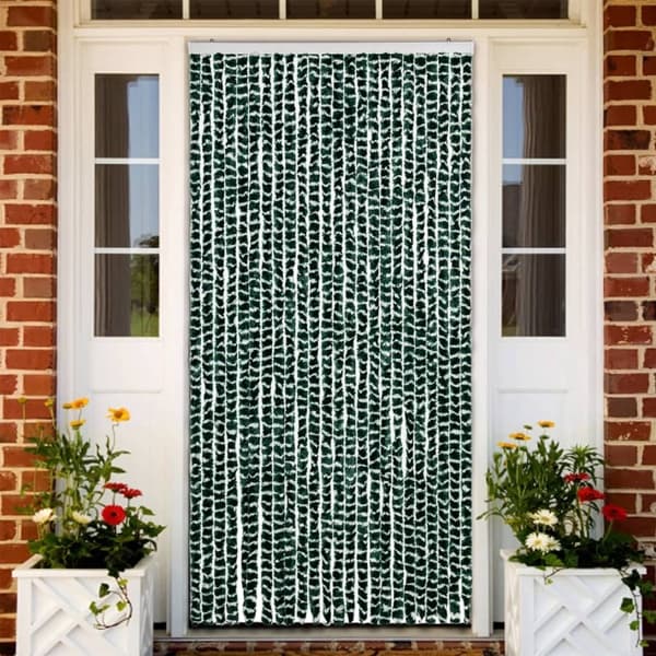 vidaXL Insektsdraperi grön och vit 100x220 cm chenille Grön