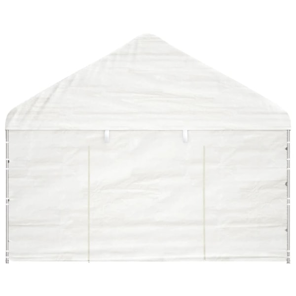 vidaXL Paviljong med tak vit 4,08x2,23x3,22 m polyeten Vit