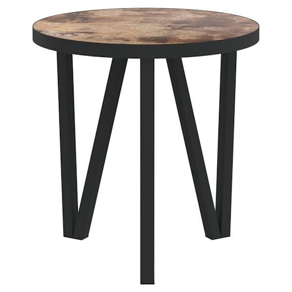 vidaXL Tebord svart och gul Ø35 cm MDF Brun