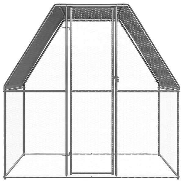 vidaXL Hönsbur silver och grå 2x2x2 m galvaniserat stål Silver