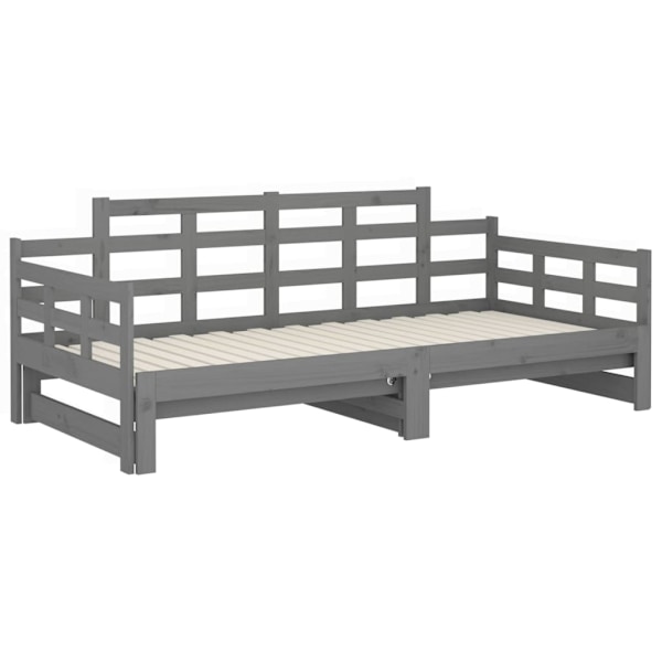 vidaXL Bäddsoffa grå massiv furu 2x(90x200) cm Grå