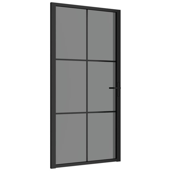 vidaXL Innerdörr 102,5x201,5 cm svart ESG-glas och aluminium Svart