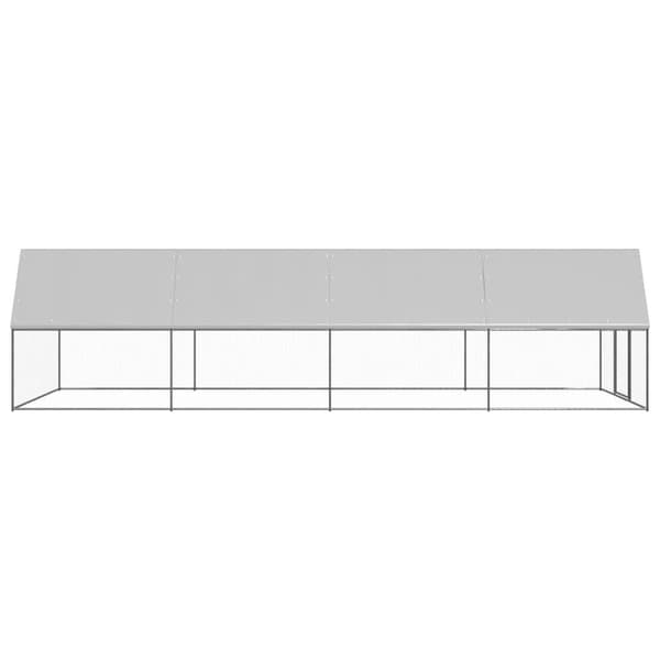 vidaXL Hönsbur för utomhusbruk 3x8x2 m galvaniserat stål Silver