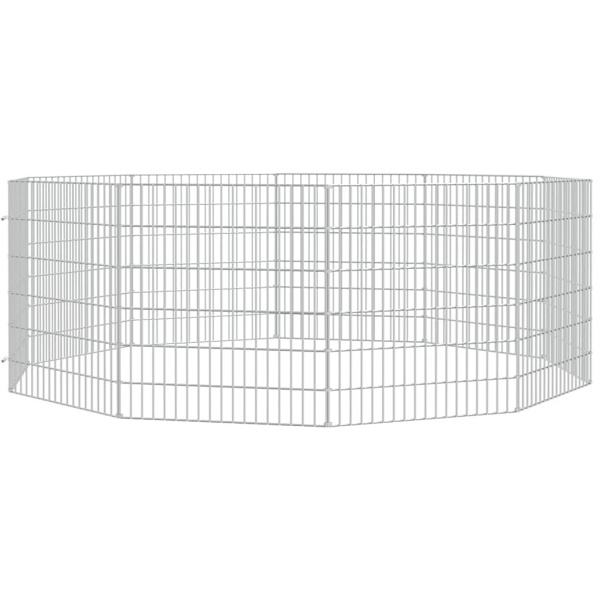 vidaXL Kaninhage 10 paneler 54x60 cm galvaniserat järn Silver