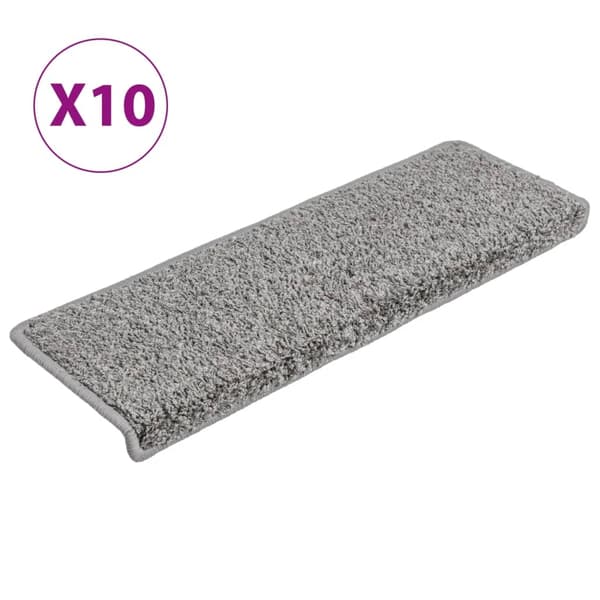 vidaXL Trappstegsmattor 10 st 65x25 cm grå Grå