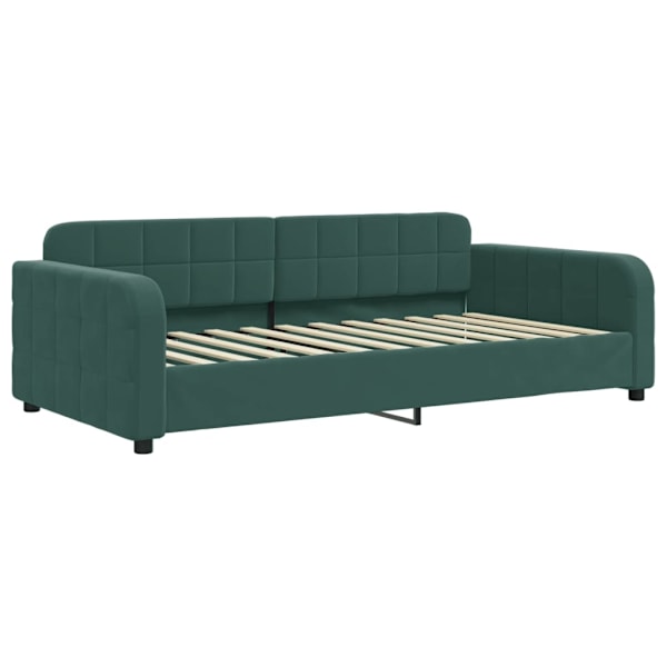 vidaXL Dagbädd utdragbar med madrasser mörkgrön 90x200 cm sammet Grön