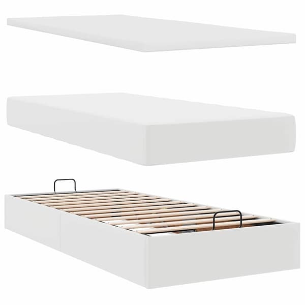 vidaXL Ottoman sängram med madrass vit 90x190 cm konstläder Vit
