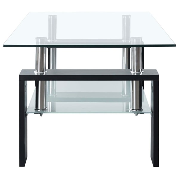 vidaXL Soffbord svart och transparent 95x55x40 cm härdat glas Svart