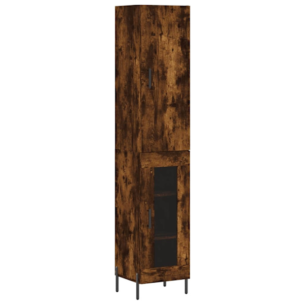 vidaXL Högskåp rökfärgad ek 34,5x34x180 cm konstruerat trä Brun