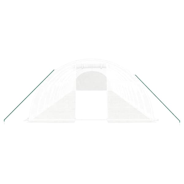 vidaXL Växthus med stålram vit 56 m² 14x4x2 m Vit