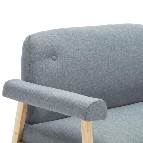 vidaXL Soffa 2-sits tyg ljusgrå grå