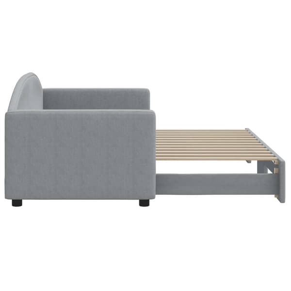vidaXL Dagbädd utdragbar ljusgrå 80x200 cm tyg Grå