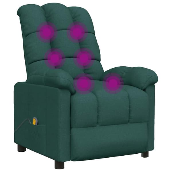 vidaXL Massagefåtölj mörkgrön tyg Grön