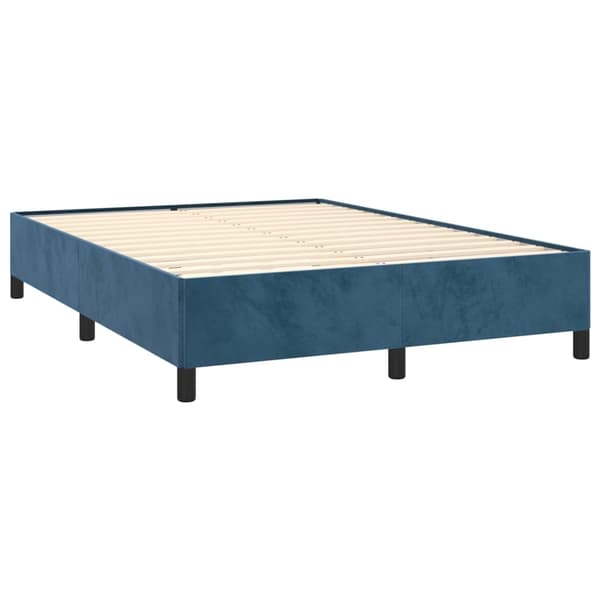 vidaXL Sängram mörkblå 140x190 cm sammet Blå