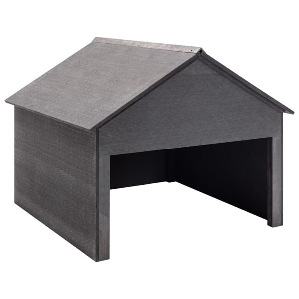 vidaXL Garage för gräsklippare grå 80x80x70 cm WPC grå