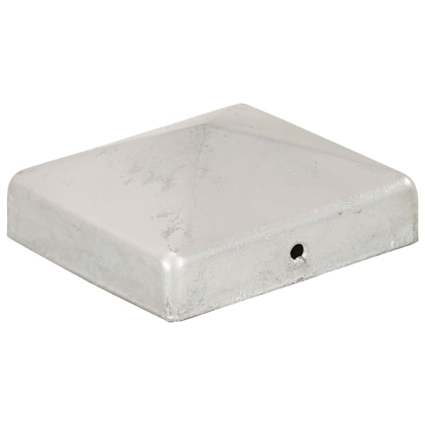 vidaXL Stolphattar pyramid 6 st galvaniserad metall 81x81 mm Silver