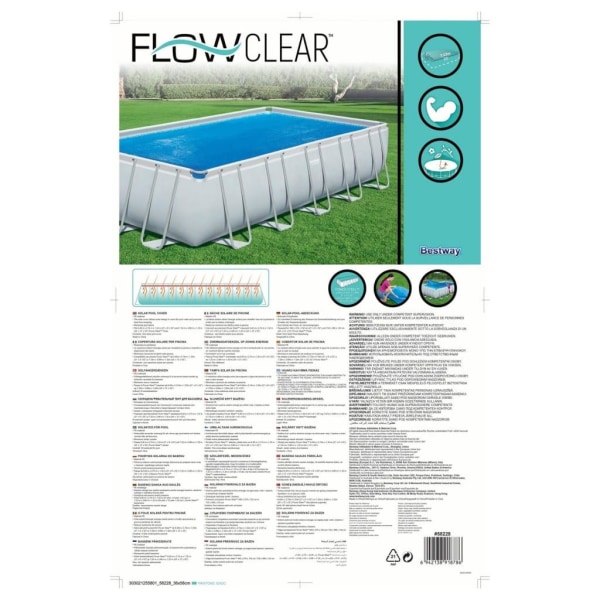 Bestway Poolöverdrag Flowclear rektangulär 703x336 cm blå Blå