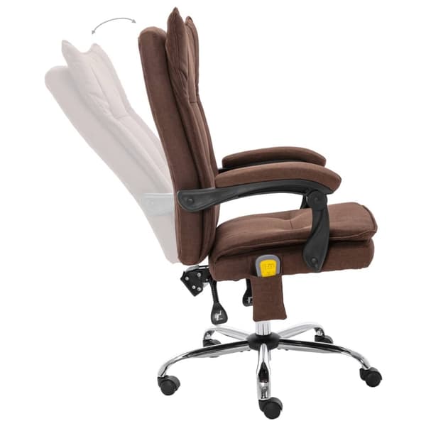vidaXL Massagekontorsstol brun tyg Brun
