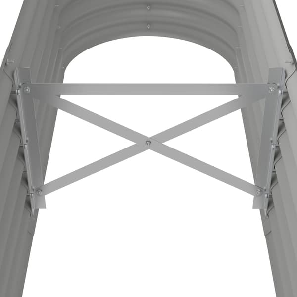 vidaXL Odlingslåda pulverlackerat stål 152x40x36 cm grå Grå