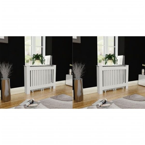 vidaXL Elementskydd 2 st MDF vit 112 cm Vit