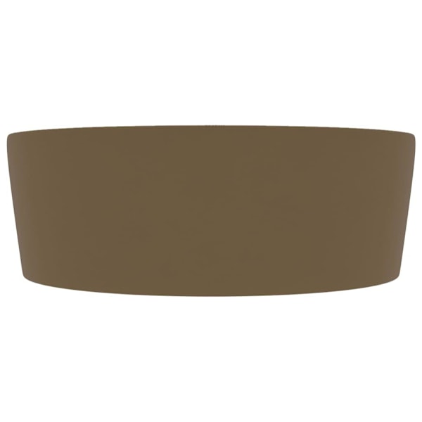 vidaXL Handfat med bräddavlopp matt gräddvit 36x13 cm keramik Creme
