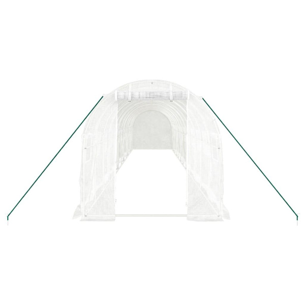 vidaXL Växthus med stålram vit 24 m² 12x2x2 m Vit
