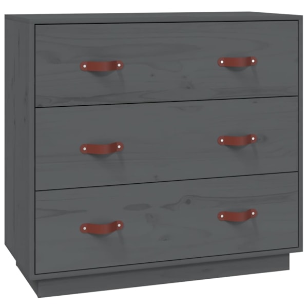 vidaXL Byrå grå 80x40x75 cm massiv furu Grå
