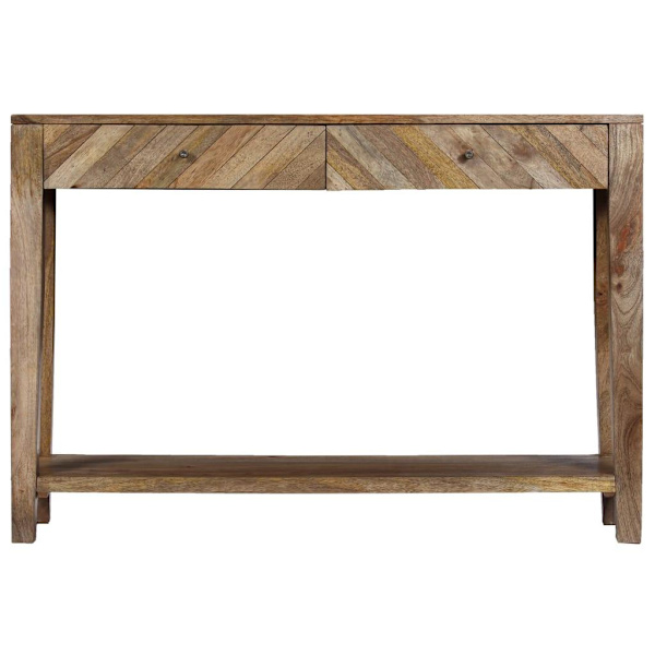vidaXL Konsolbord massivt mangoträ 118x30x80 cm Brun