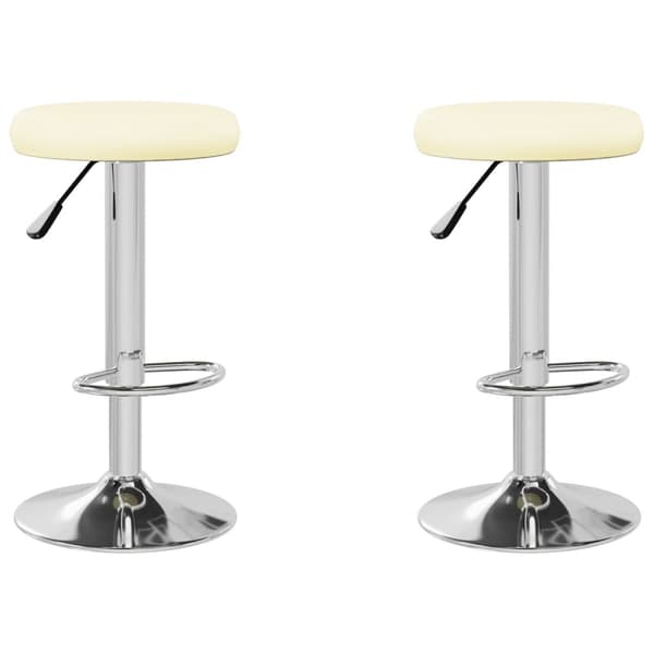 vidaXL Barstolar 2 st gräddvit konstläder Creme