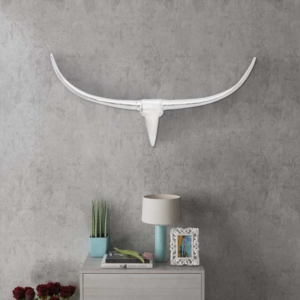 vidaXL Väggmonterad Tjurhuvud dekoration Silver 96 cm Silver