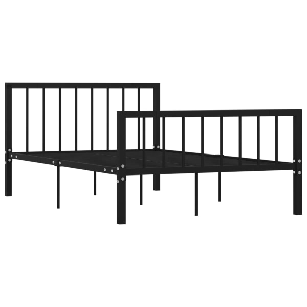 vidaXL Sängram svart metall 120x200 cm Svart