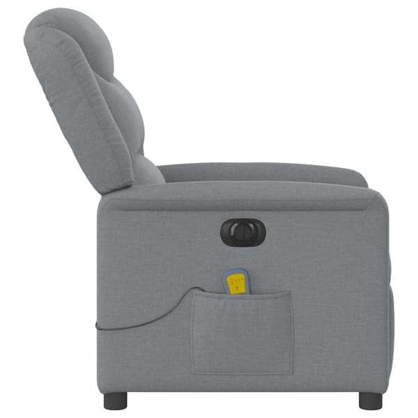 vidaXL Elektrisk massagefåtölj ljusgrå tyg Grå