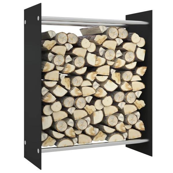 vidaXL Vedställ svart 80x35x100 cm härdat glas