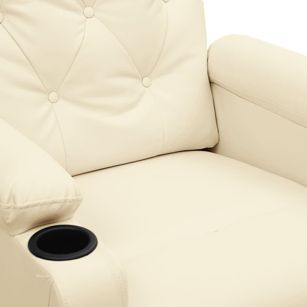 vidaXL Elektrisk massagefåtölj gräddvit konstläder Kräm