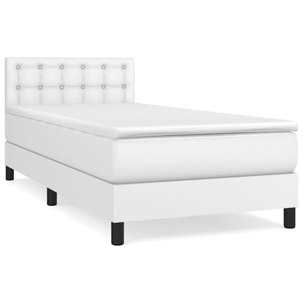 vidaXL Ramsäng med madrass vit 100x200 cm konstläder Vit