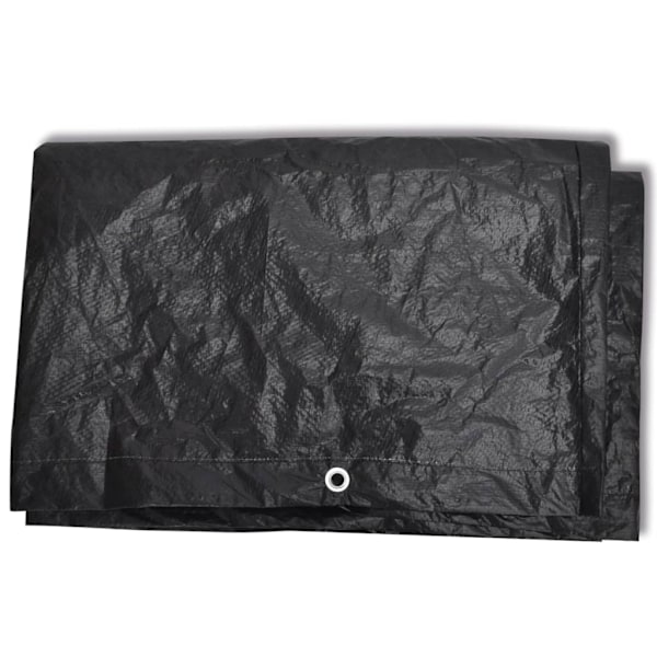 vidaXL Överdrag till solsäng 2 st 8 öljetter 218x77x55 cm Svart