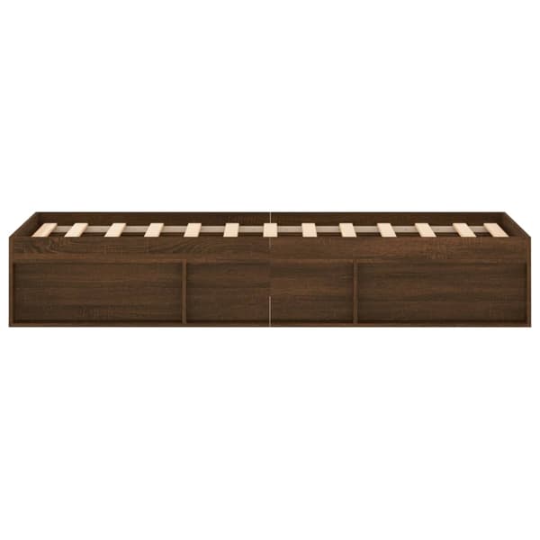 vidaXL Sängram brun ek 120x190 cm Brun