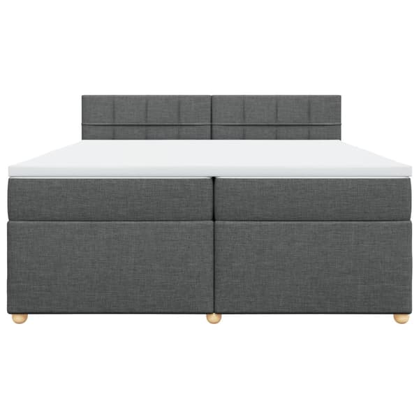 vidaXL Ramsäng med madrass mörkgrå 200x200 cm tyg Grå