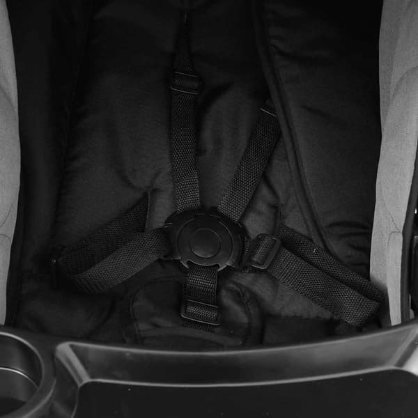 vidaXL Barnvagn 3-i-1 ljusgrå och svart stål grå