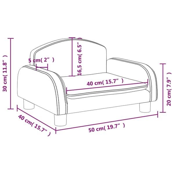 vidaXL Barnsoffa svart 50x40x30 cm tyg art
